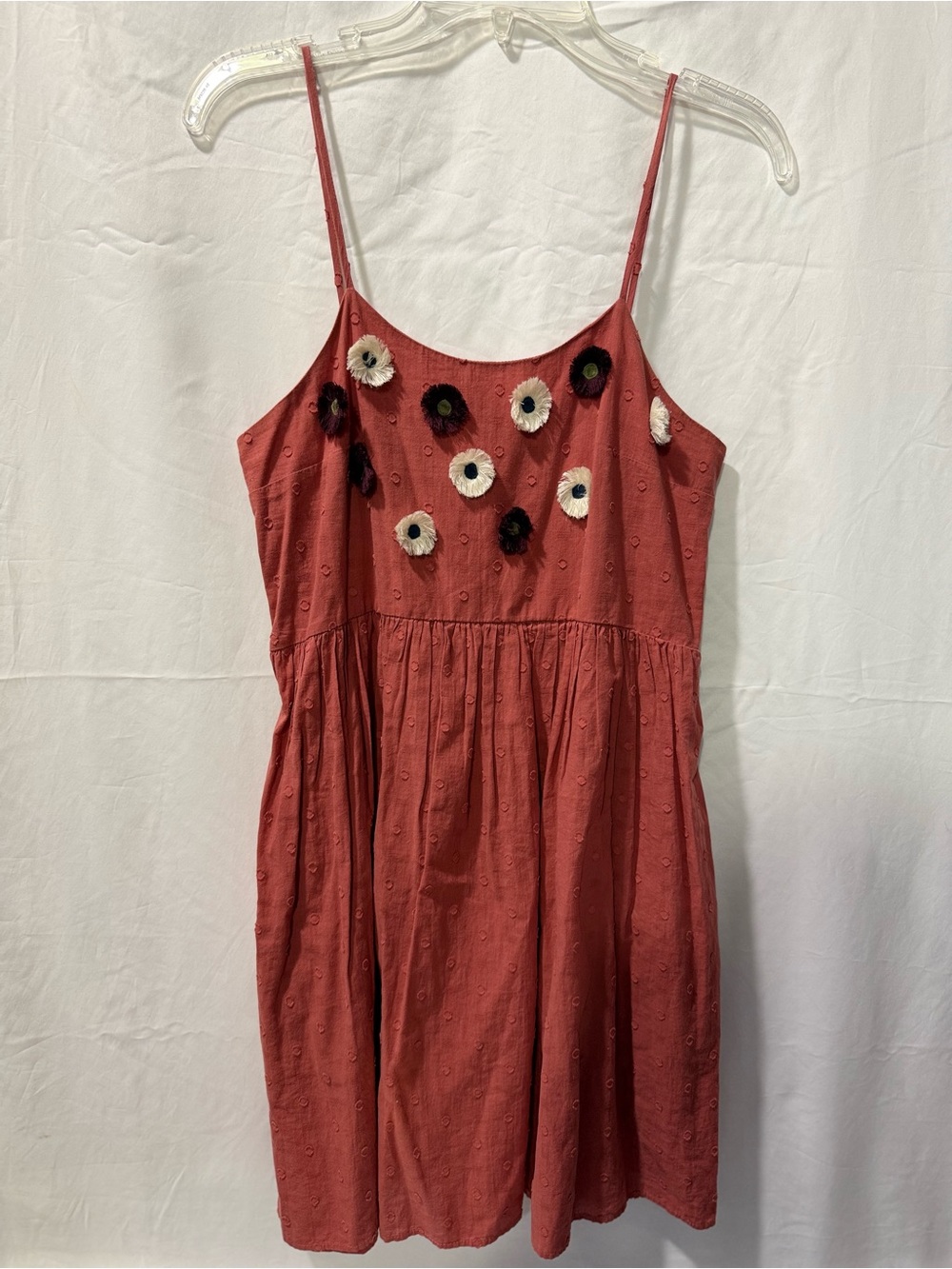 Madewell Dusty Rose Eyelet Spaghetti-Strap Dress